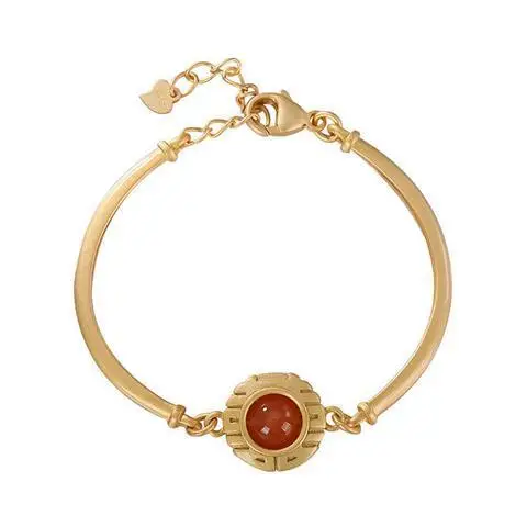 Women's Bracelet S925 Sterling Silver Gilding High-End Southern Red Agate Personalized Double Happiness Court High-End All-Match 
Women's Bracelet S925 Sterling Silver Gilding High-End Southern Red Agate Personalized Double Happiness Court High-End All-Match