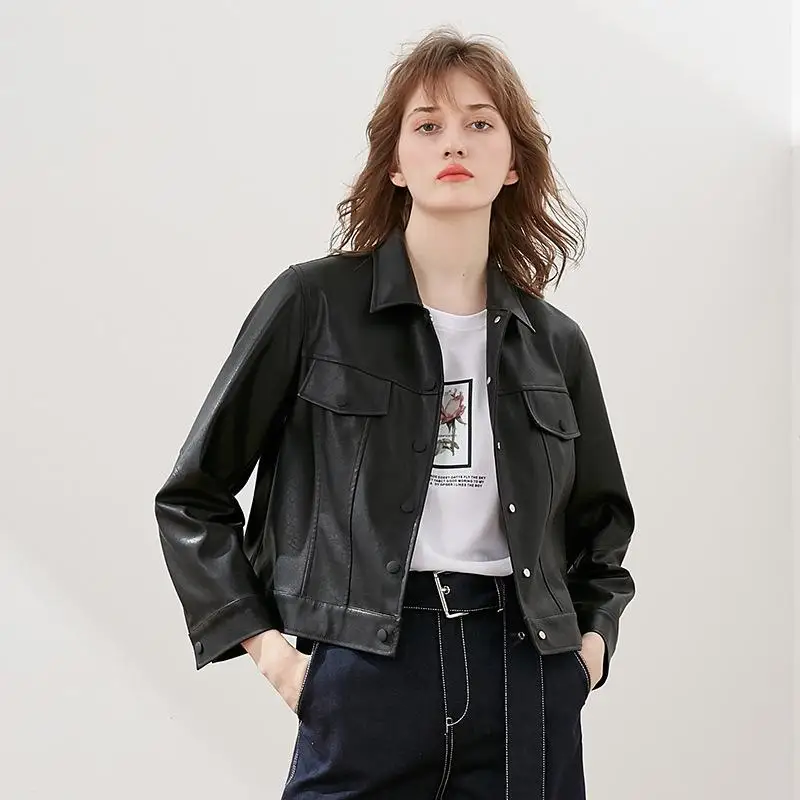 2021 new Spring fashion trend women's wear Korean black leather coat leather coat women's coat short Pike
2021 new Spring fashion trend women's wear Korean black leather coat leather coat women's coat short Pike