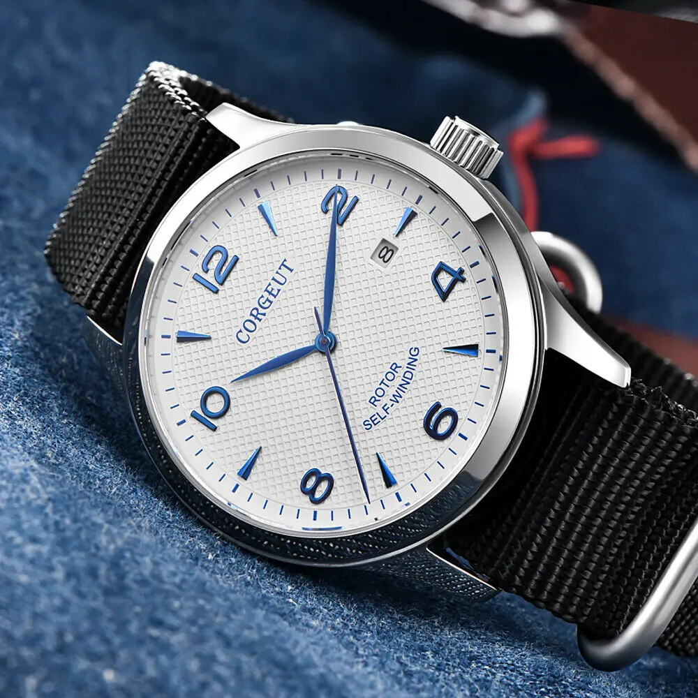 Automatic Mechanical Watch Mens 42MM Sapphire Glass 8215 Miyota、seagull Nylon Leather Waterproof Date Fashtion White SS
Automatic Mechanical Watch Mens 42MM Sapphire Glass 8215 Miyota、seagull Nylon Leather Waterproof Date Fashtion White SS