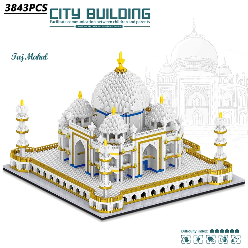 Indian Taj Mahal Micro Architecture Palace Street View Model Mini Bricks Building Blocks Educational Kids Toys Boys Gift
Indian Taj Mahal Micro Architecture Palace Street View Model Mini Bricks Building Blocks Educational Kids Toys Boys Gift