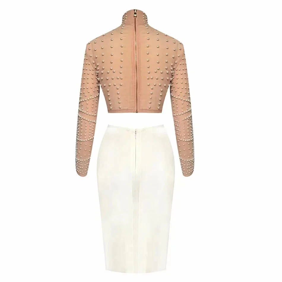 New Women'S High Neck Long Sleeve Beaded Leotard Bandage 2 Piece Set Fashion Celebrity Runway Party Vestidos Spring 2020
New Women'S High Neck Long Sleeve Beaded Leotard Bandage 2 Piece Set Fashion Celebrity Runway Party Vestidos Spring 2020