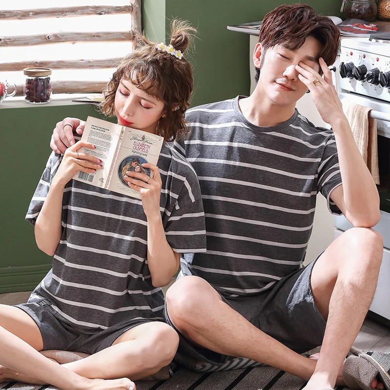 Cotton Couple Summer Pajamas Set Short-Sleeved Man And Women Casual Hedging Plus Size Korean Home Service Suits New Dropshipping
Cotton Couple Summer Pajamas Set Short-Sleeved Man And Women Casual Hedging Plus Size Korean Home Service Suits New Dropshipping