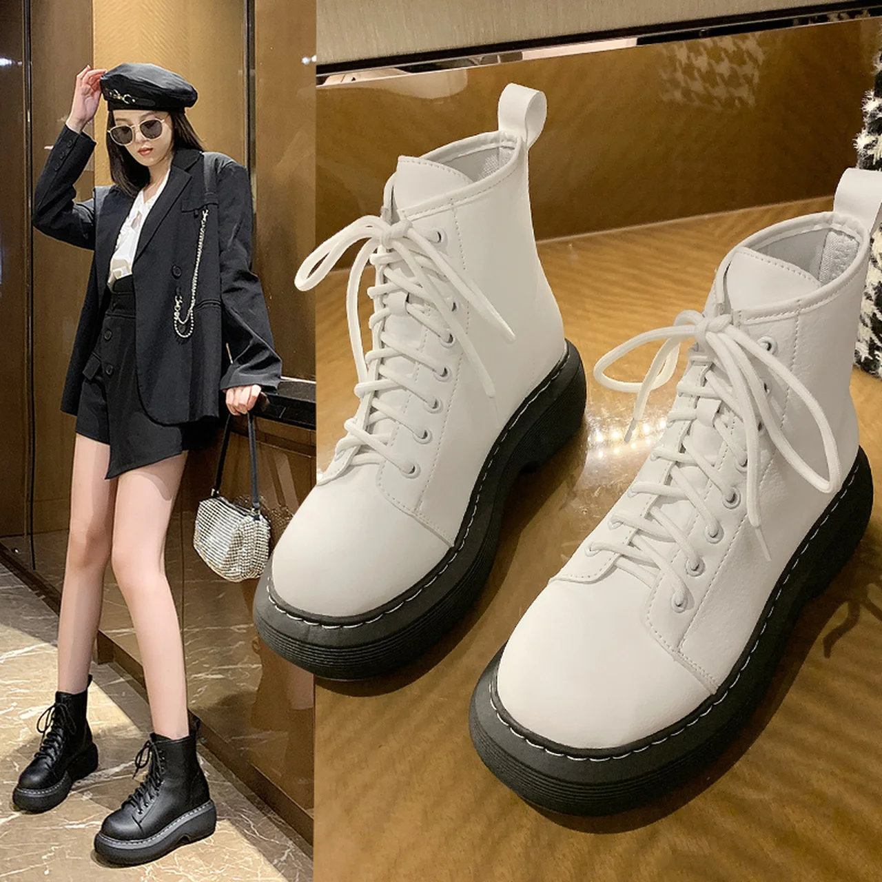 Женские ботинки Martin, новинка 2021, женские короткие ботинки на толстой подошве с круглым носком, весенние и осенние тонкие женские ботинки, об...
Женские ботинки Martin, новинка 2021, женские короткие ботинки на толстой подошве с круглым носком, весенние и осенние тонкие женские ботинки, об...