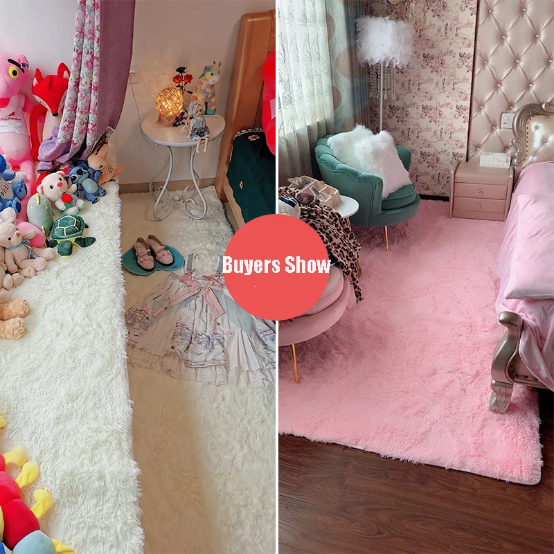 Розовый ковер для девочек пушистый мягкий Детский напольный коврик украшение