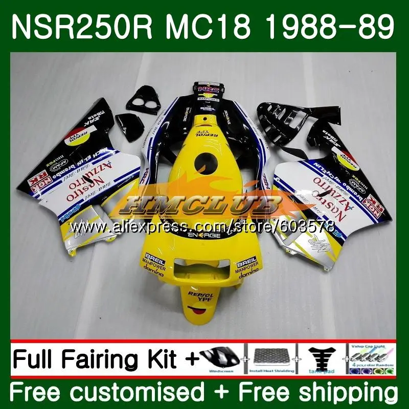 Kit For HONDA NSR 250 R MC18 PGM2 NSR 250R NS250 NSR250R 1988 1989 100CL.58 Yellow Sale MC16 NSR250 R RR NSR250RR 88 89 Fairing
Kit For HONDA NSR 250 R MC18 PGM2 NSR 250R NS250 NSR250R 1988 1989 100CL.58 Yellow Sale MC16 NSR250 R RR NSR250RR 88 89 Fairing