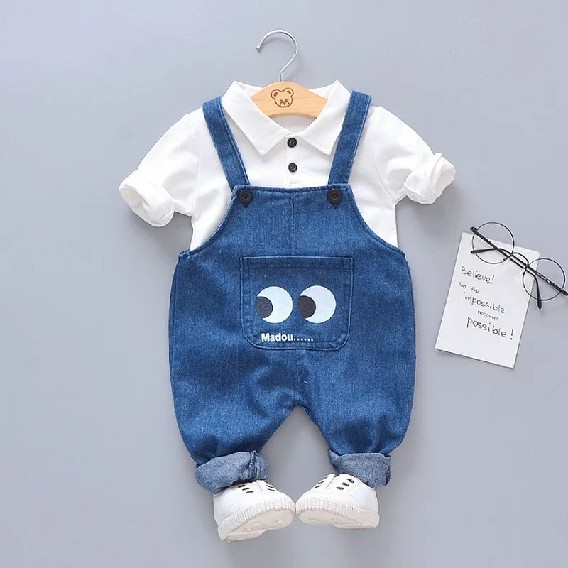 Autumn Spring Baby Boys Suits Fashion Newborn Clothing Set Kids Tracksuit Top Shirt + Jeans Overalls Children Clothes Suits
Autumn Spring Baby Boys Suits Fashion Newborn Clothing Set Kids Tracksuit Top Shirt + Jeans Overalls Children Clothes Suits