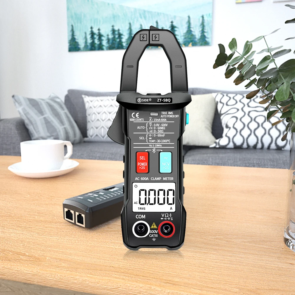 ZT-5BQ Tester Meter Capacitance Meters 6000 Counts High Precision NCV Test Digital Smart Clamp Meter with BT
ZT-5BQ Tester Meter Capacitance Meters 6000 Counts High Precision NCV Test Digital Smart Clamp Meter with BT
