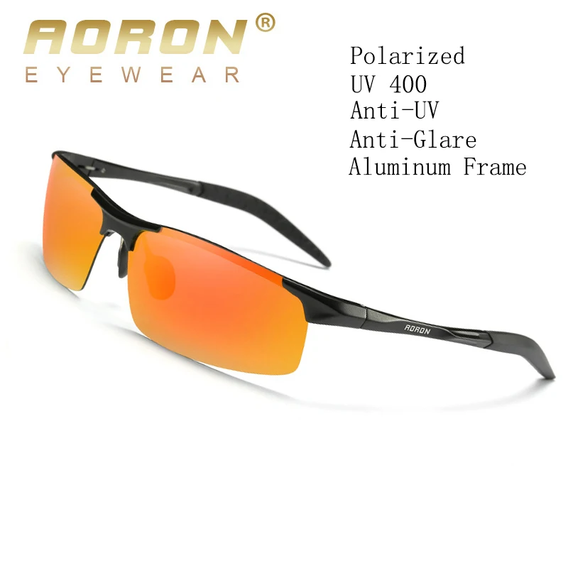

AORON Mens Sunglasses Polarized Driving Sports Aluminum Frame Sun Glasses UV400 Mirror sunglasses men очки солнечные мужские l