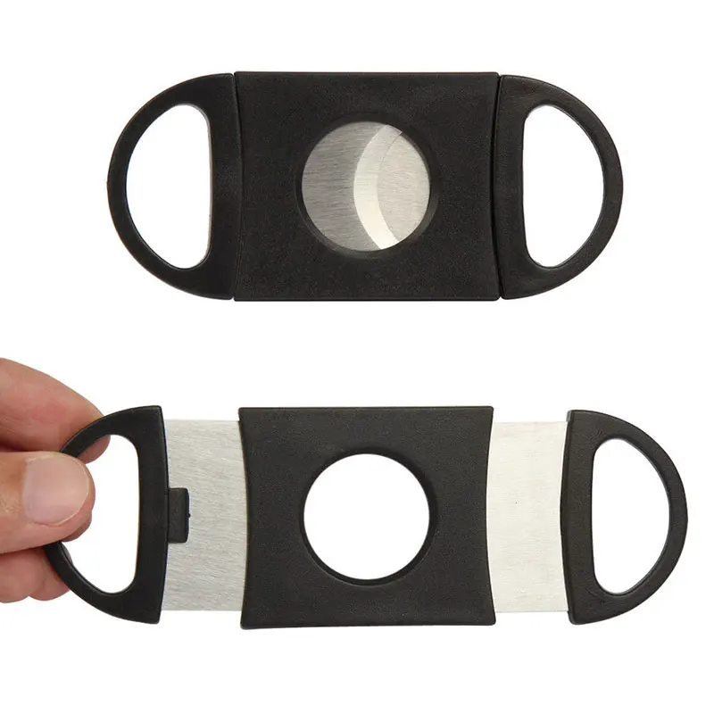 Pocket Plastic Stainless Steel Cigar Cutter Knife Double Blades Scissors Tobacco Cigars Tool ABS Black Cigar Accessories
Pocket Plastic Stainless Steel Cigar Cutter Knife Double Blades Scissors Tobacco Cigars Tool ABS Black Cigar Accessories