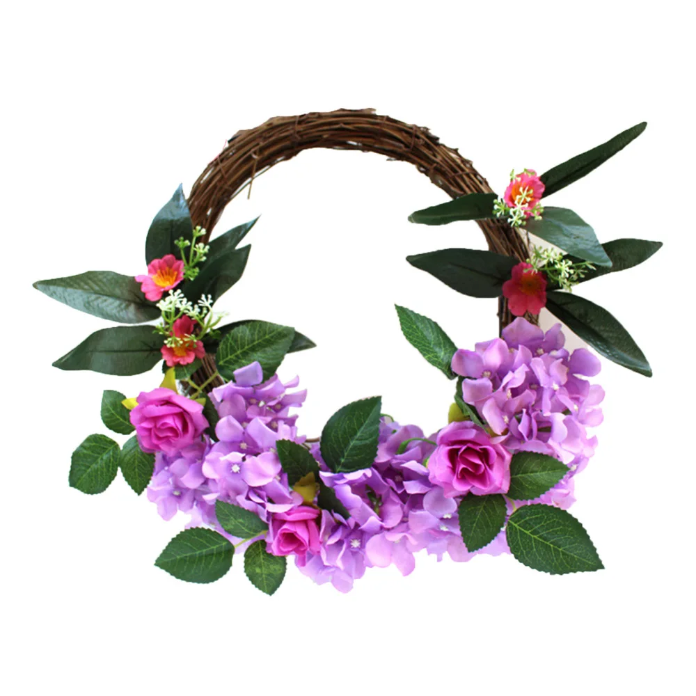 

Hydrangea Wreath Merry Christmas Decorations 37cm Artificial Flower Purple Garland Ornaments New Year Vibrant Dried Flowers