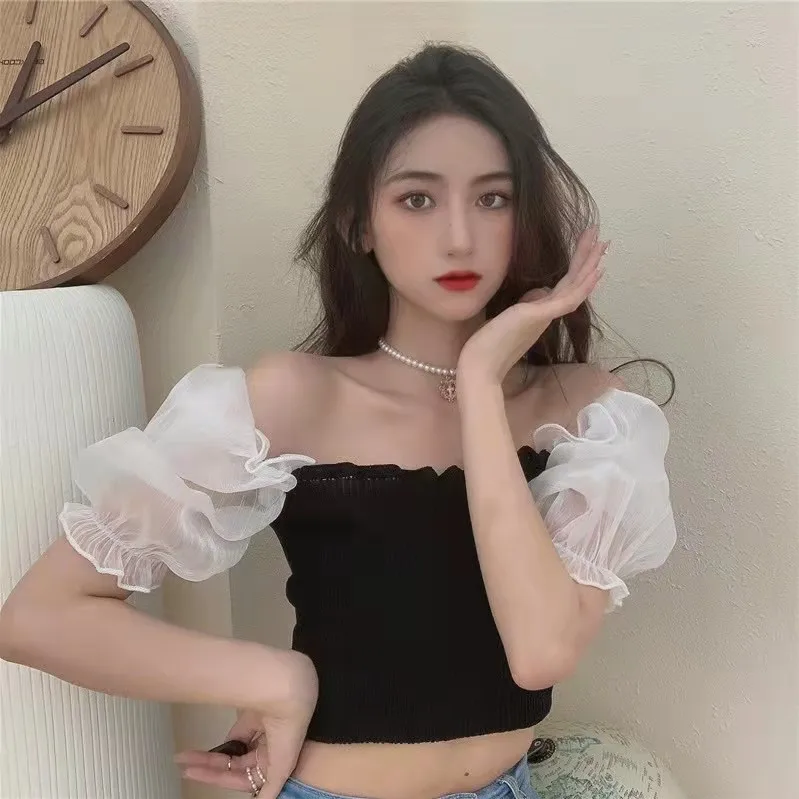 Solid Collar Fashion Wave Lantern Sleeve Blouse Shirts Sexy Backless Summer Cropped Top Blouse Women Blusas Lace Up Corset
Solid Collar Fashion Wave Lantern Sleeve Blouse Shirts Sexy Backless Summer Cropped Top Blouse Women Blusas Lace Up Corset