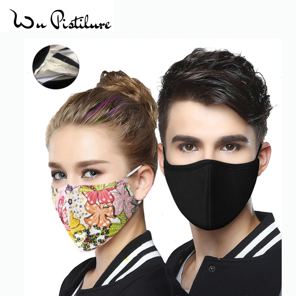 Хлопковая противотуманная маска противопылевая для рта с фильтром из