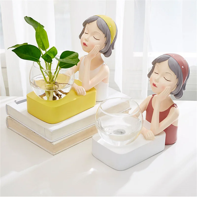 Nordic Girl Hydroponic Vase Resin Character Model Glass Tabletop Plant Wedding Decor Modern Creativity Home Decoration Vase
Nordic Girl Hydroponic Vase Resin Character Model Glass Tabletop Plant Wedding Decor Modern Creativity Home Decoration Vase