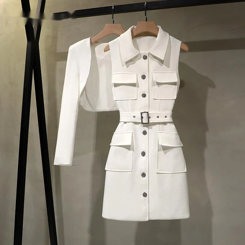 Professional Dress Suit Women's Fashion Slim Fit Short Blazer Jacket Top Midi Pencil Dress Black White Office Lady Business Wear
Professional Dress Suit Women's Fashion Slim Fit Short Blazer Jacket Top Midi Pencil Dress Black White Office Lady Business Wear