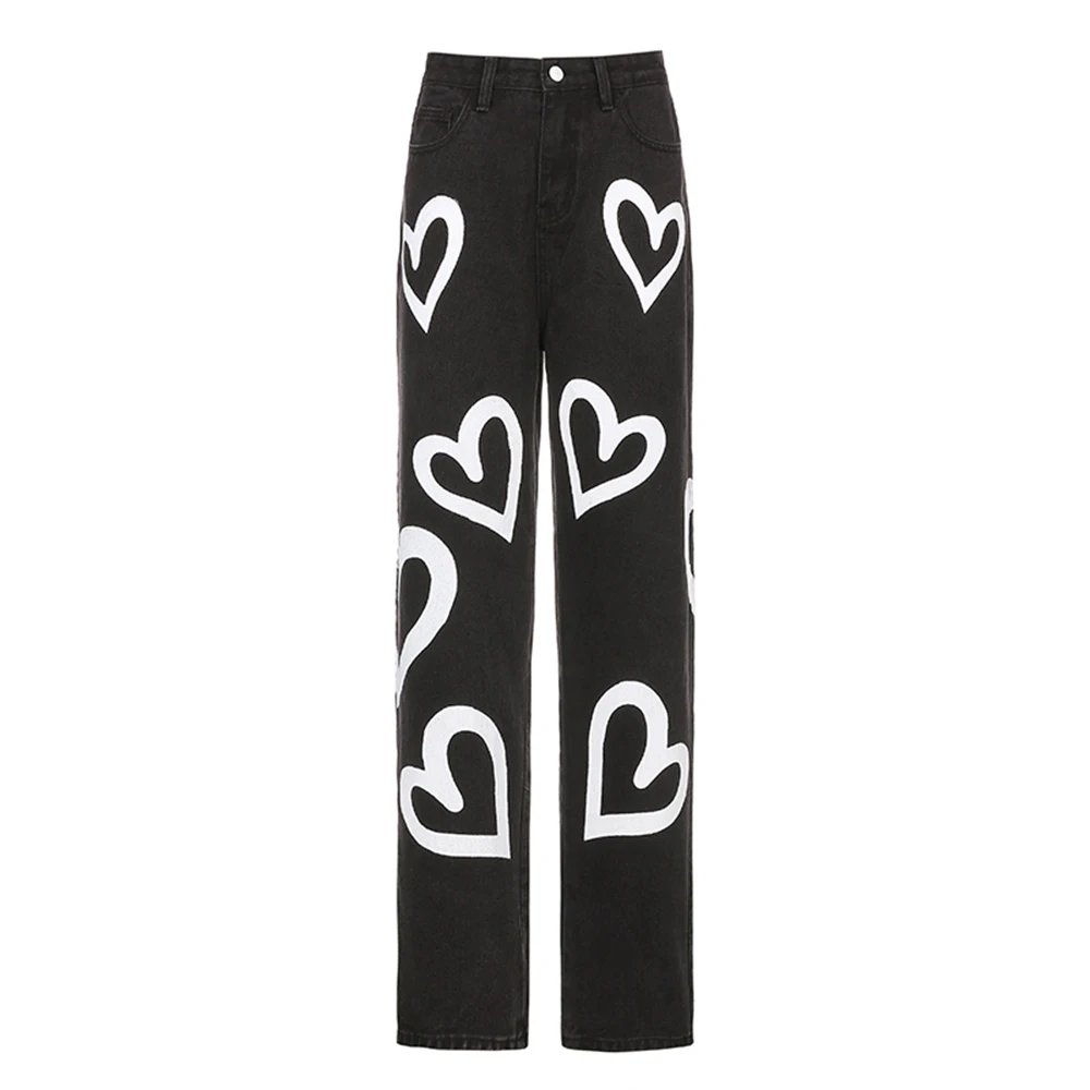 Women High Waist Wide Leg Denim Vintage Heart Printed Baggy Jeans Pants Oversized Brown 2021 Fashion Trousers Denim Streetwear
Women High Waist Wide Leg Denim Vintage Heart Printed Baggy Jeans Pants Oversized Brown 2021 Fashion Trousers Denim Streetwear