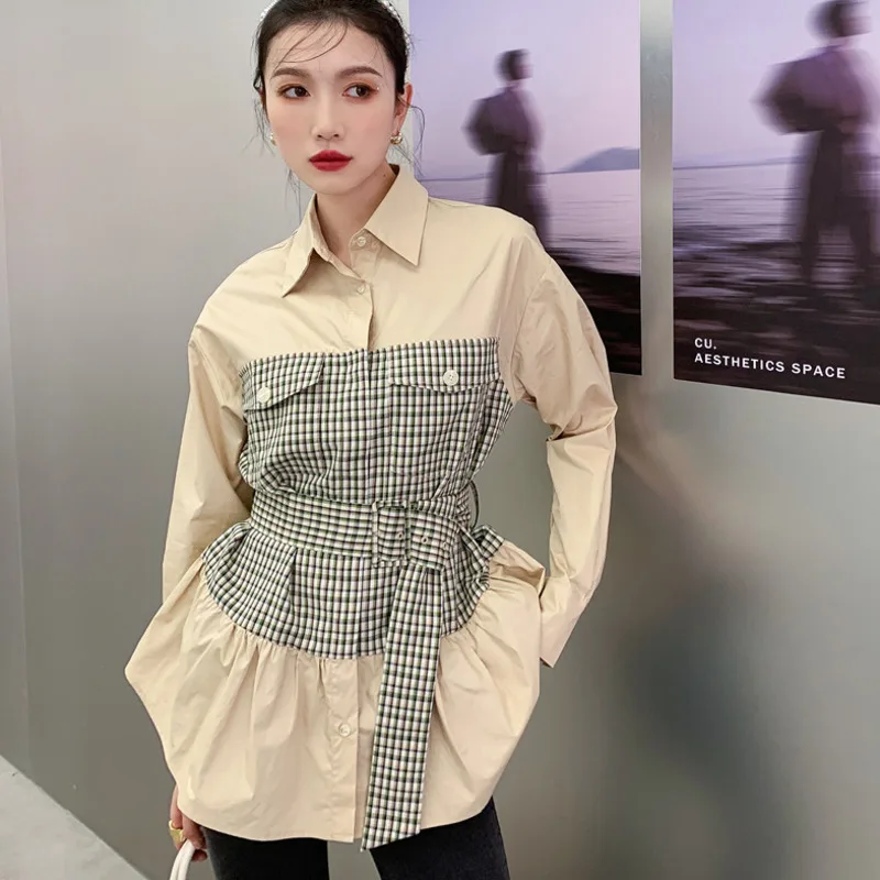 LANMREM Khaki Blouse for Women Long Sleeves Patchwork Shirt Plus Size Tops Turtleneck 2021 Spring Autumn New Arrivals 2A3296
LANMREM Khaki Blouse for Women Long Sleeves Patchwork Shirt Plus Size Tops Turtleneck 2021 Spring Autumn New Arrivals 2A3296
