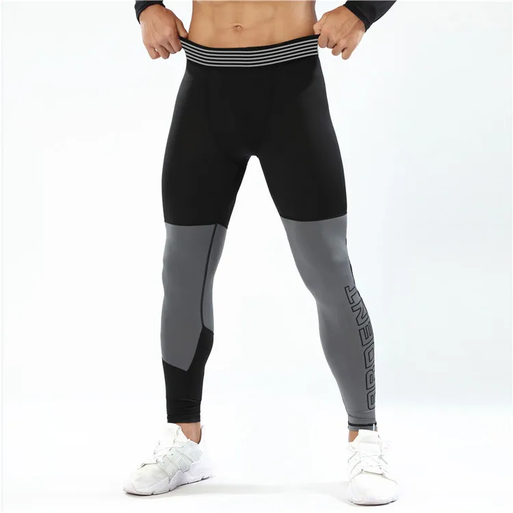 Фото Компрессионные штаны для бега мужские спортивные Леггинсы фитнеса спортивная
