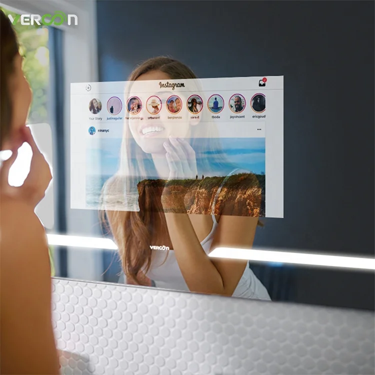 Hot sales magic makeup hd touch screen bathroom smart mirror with android system
Hot sales magic makeup hd touch screen bathroom smart mirror with android system