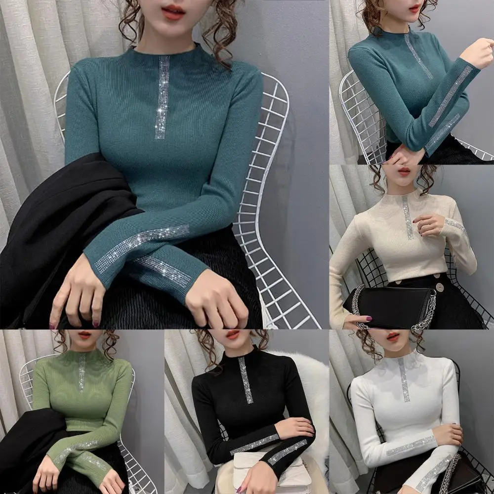 Pullover Women Fashion Knitwear Blouse Slim Autumn Top Long Sleeve Shiny Basic Pullover
Pullover Women Fashion Knitwear Blouse Slim Autumn Top Long Sleeve Shiny Basic Pullover
