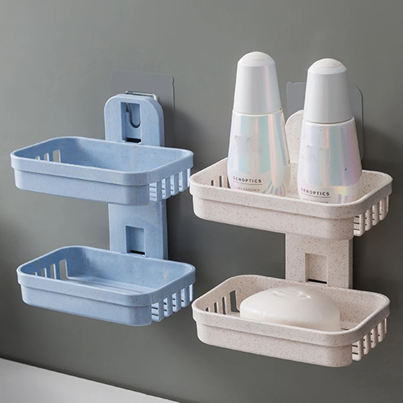 Soap Dishes Box Wall Zeep Houder Shower Soap Tray Holder for Bathroom Double Layer Storage Basket Soap Rack Shelf Kitchen Tools
Soap Dishes Box Wall Zeep Houder Shower Soap Tray Holder for Bathroom Double Layer Storage Basket Soap Rack Shelf Kitchen Tools