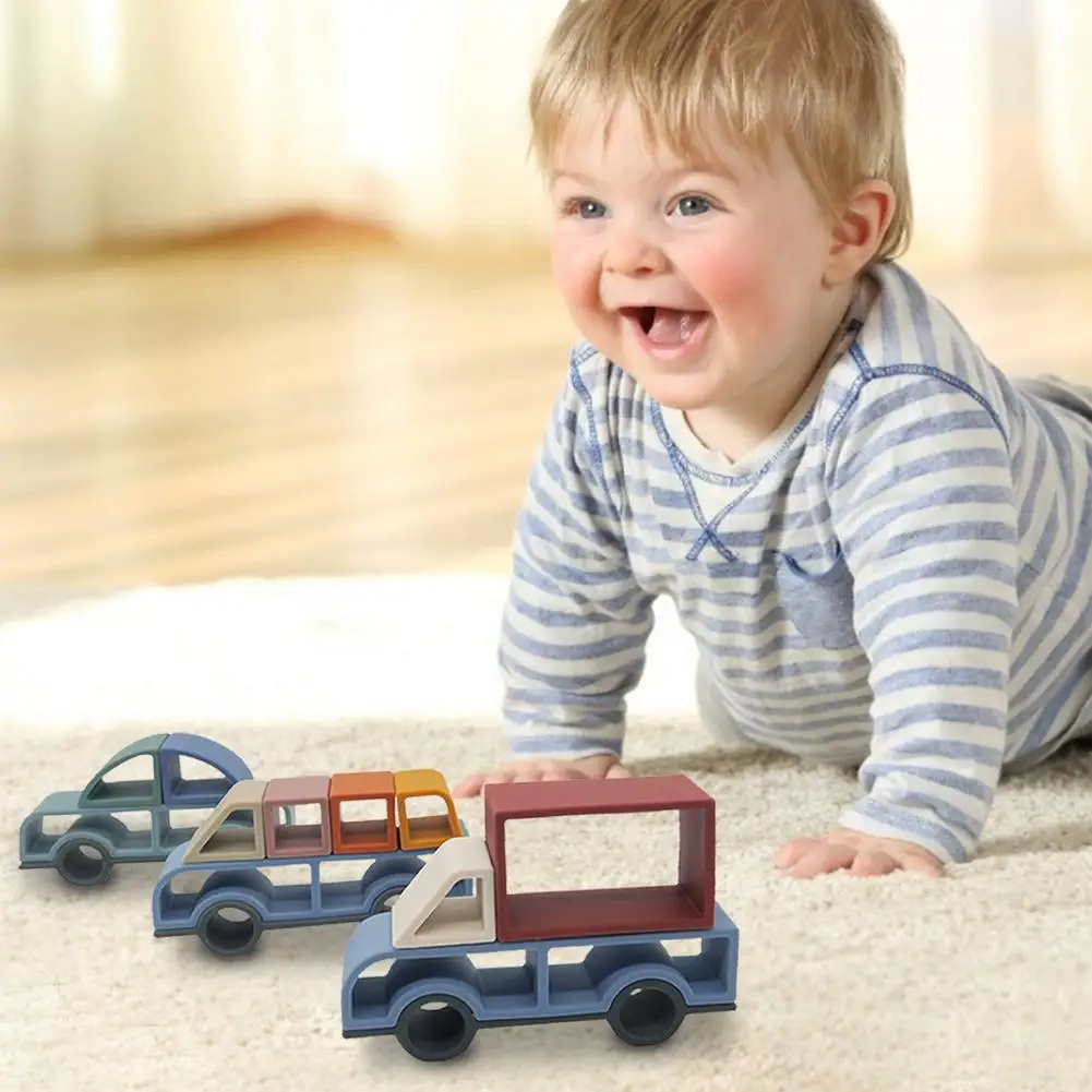 3 Sets Of Car Building Blocks Baby Silicone Teether Soft Building Blocks DIY Car Interactive Children's Silicone Baby Toys 
3 Sets Of Car Building Blocks Baby Silicone Teether Soft Building Blocks DIY Car Interactive Children's Silicone Baby Toys