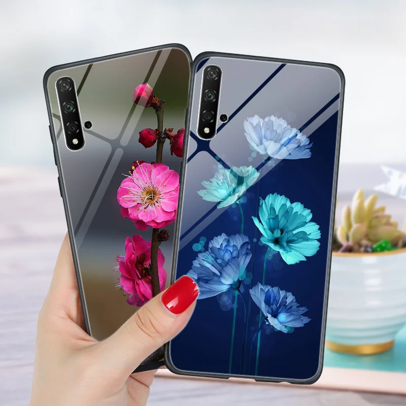 Чехол накладка для телефона Flowers Mate 20 Lite PRO 10 глянцевый Жесткий Huawei Y5 2019 Y6 Prime 2018 Y7
