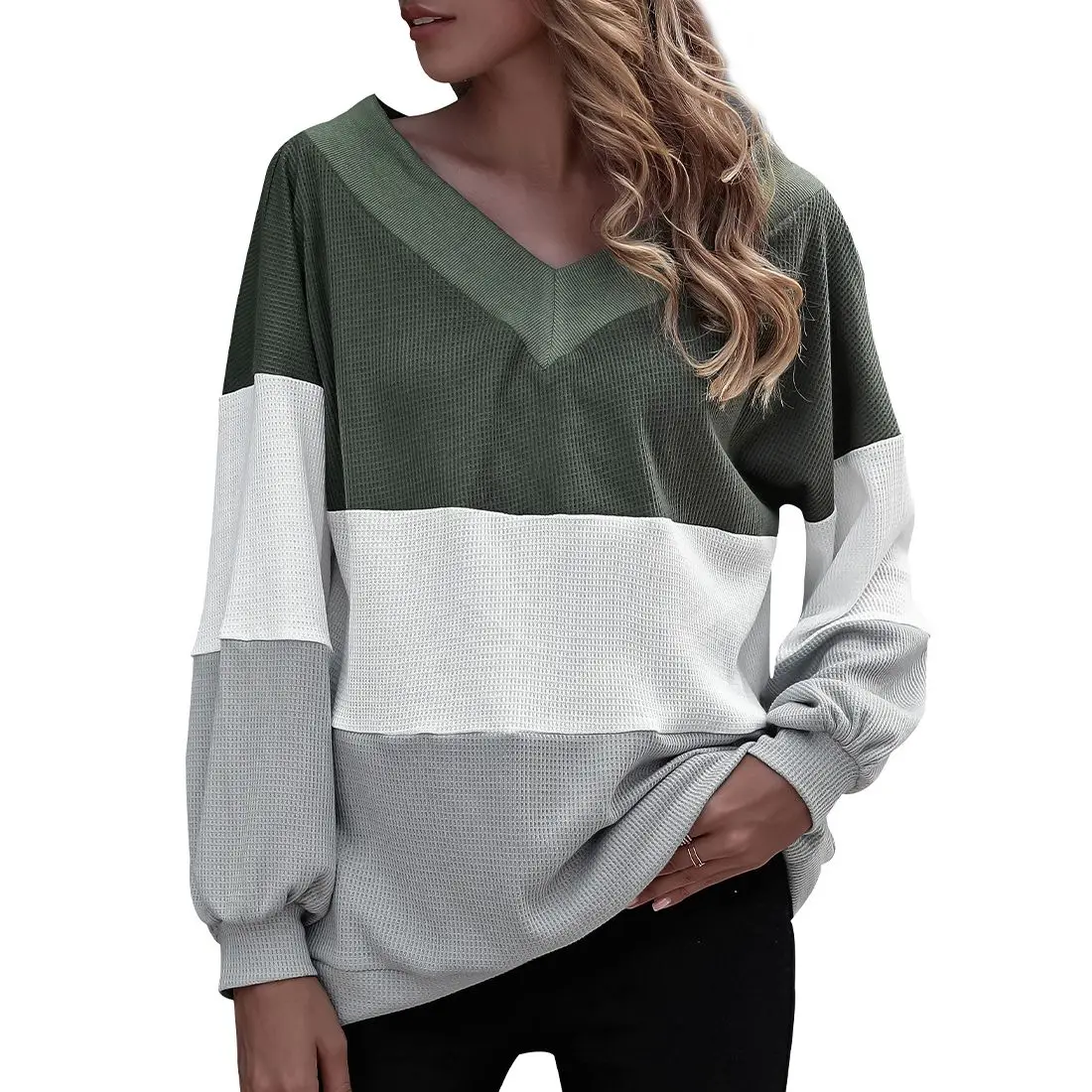 Fashion Patchwork Autumn Winter 2021 Ladies Knitted Sweater Women V-neck Full Sleeve Jumper Pullovers Top Tees Khaki Brown
Fashion Patchwork Autumn Winter 2021 Ladies Knitted Sweater Women V-neck Full Sleeve Jumper Pullovers Top Tees Khaki Brown