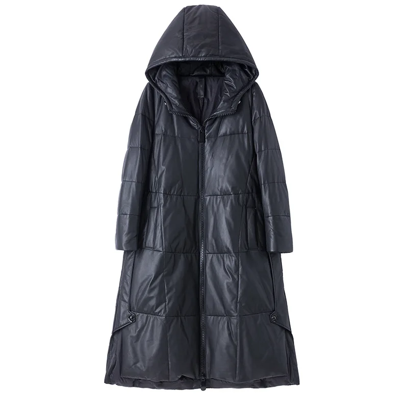 Genuine Sheepskin Leather Suede Coat Duck Down Lingning with Hoody Winter Women X-Long Outerwear LF21016BM
Genuine Sheepskin Leather Suede Coat Duck Down Lingning with Hoody Winter Women X-Long Outerwear LF21016BM