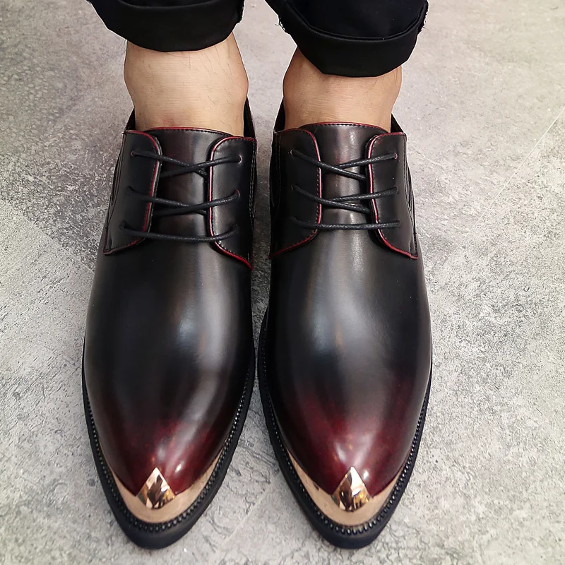 Men Dress Wedding Shoes lace up Pointed Toe business Leather outdoor Luxury Italian Style Formal Party men | Обувь