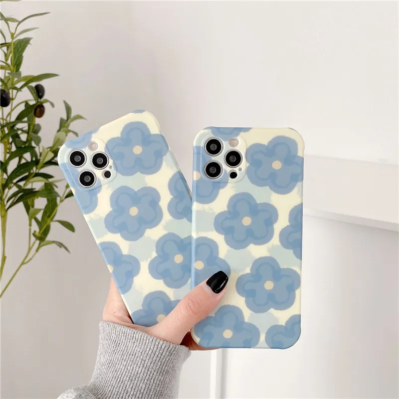 Fashion Blue flowers Phone Case For iphone 12 11 Pro XS Max XR X Case For iphone 8 7 plus Liquid Silicon Soft Back Cover Cases
Fashion Blue flowers Phone Case For iphone 12 11 Pro XS Max XR X Case For iphone 8 7 plus Liquid Silicon Soft Back Cover Cases