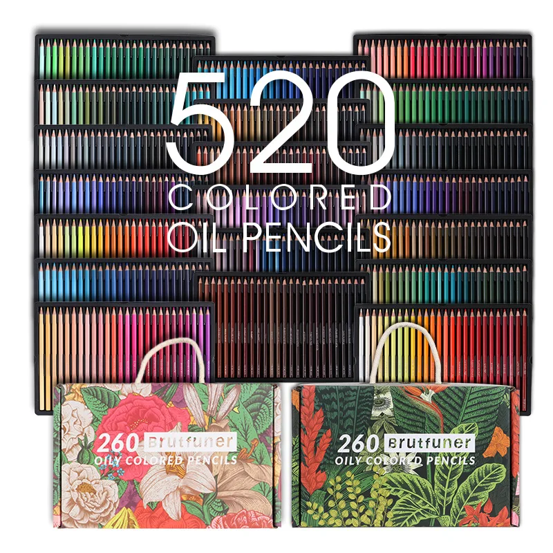 Brutfuner 520 Color Professional Oil Colored Pencil Wooden Soft Watercolor Pencil for Drawing Sketch Art Supplies
Brutfuner 520 Color Professional Oil Colored Pencil Wooden Soft Watercolor Pencil for Drawing Sketch Art Supplies