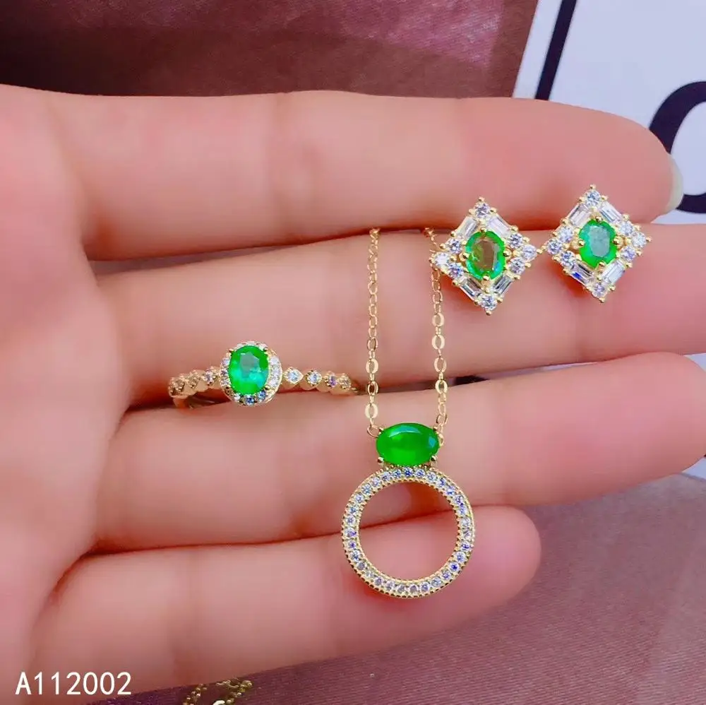 KJJEAXCMY fine jewelry natural Emerald 925 sterling silver women pendant earrings ring set support test beautiful hot selling
KJJEAXCMY fine jewelry natural Emerald 925 sterling silver women pendant earrings ring set support test beautiful hot selling