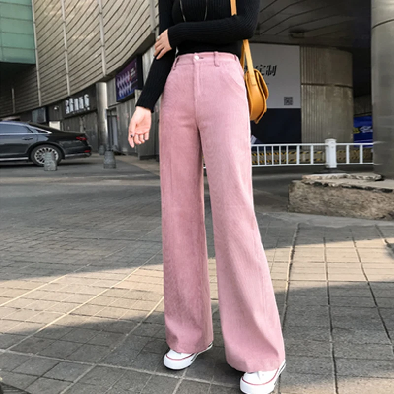Corduroy Pants Wide Leg Elastic Waist Velvet Trouser Women 2021 Autumn Winter Plus Size Women's Pants Casual Pink Pants Black
Corduroy Pants Wide Leg Elastic Waist Velvet Trouser Women 2021 Autumn Winter Plus Size Women's Pants Casual Pink Pants Black