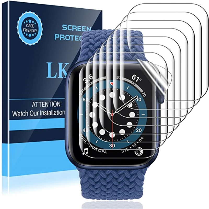 Hydrogel No Bubbles Film Cover For iwatch Apple Watch Series 7 41mm 45mm transparent SE 4 5 6 38/40mm 42/44mm | Наручные часы