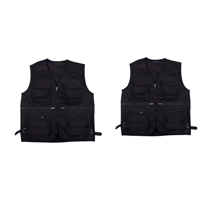 2x Men's Fishing Vest with Multi-Pocket Zip for Photography / Hunting / Travel Outdoor Sport - Black, XXL & XXXL
2x Men's Fishing Vest with Multi-Pocket Zip for Photography / Hunting / Travel Outdoor Sport - Black, XXL & XXXL