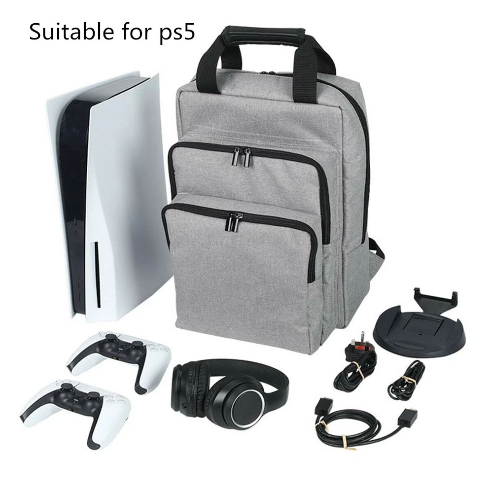 

Защитная сумка для хранения для консоли PS5, сумка через плечо для игровых приставок Playstation 5, дорожный рюкзак, простой атмосферный серый