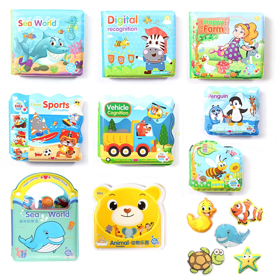 Baby Shower Bath English Cartoon Animal Bath Book with BB whistle Early Educational Bathroom Toys,Baby's Cognitive Floating Toys
Baby Shower Bath English Cartoon Animal Bath Book with BB whistle Early Educational Bathroom Toys,Baby's Cognitive Floating Toys
