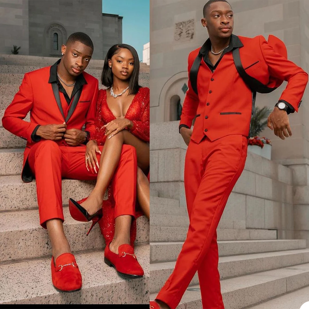 Men's Wedding Groom Tuxedo Red Dress 3-piece Slim Suit Jacket Blazer + Pants + Vest
Men's Wedding Groom Tuxedo Red Dress 3-piece Slim Suit Jacket Blazer + Pants + Vest