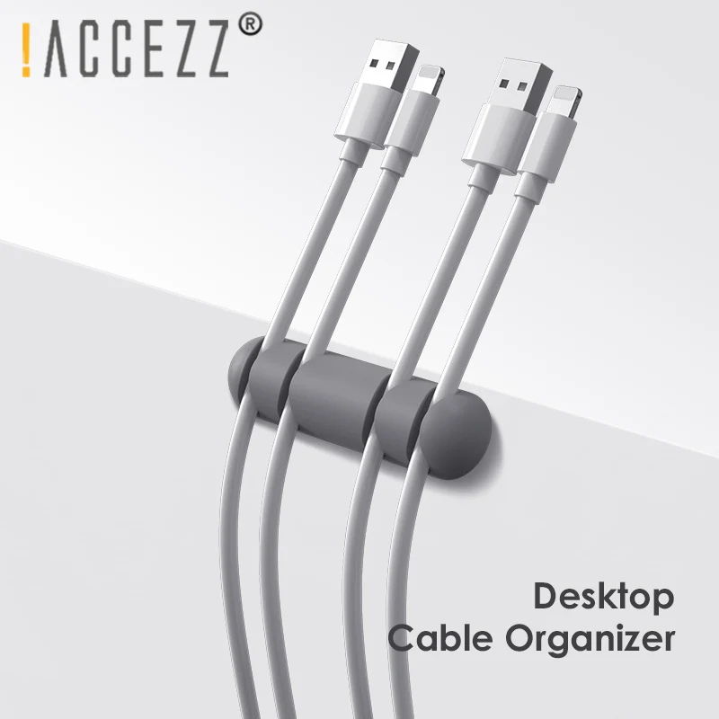 ! ACCEZZ 5 шт. USB кабель Органайзер наушники мышь шнур силиконовый зажим телефонные