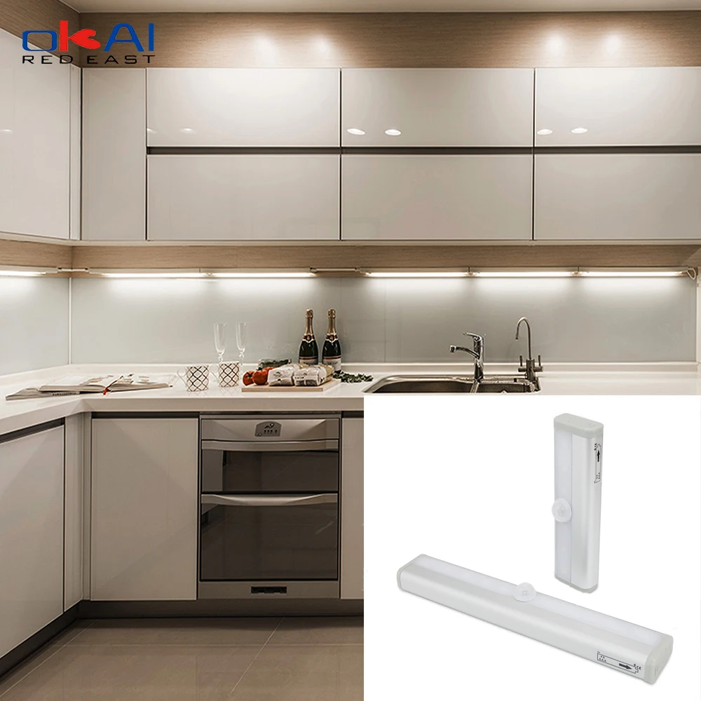 Battery Powered Supply Under Cabinet Light LED PIR Motion Sensor Lamp Night Lighting Light Cupboard Closet Kitchen Adhesive Lamp
Battery Powered Supply Under Cabinet Light LED PIR Motion Sensor Lamp Night Lighting Light Cupboard Closet Kitchen Adhesive Lamp
