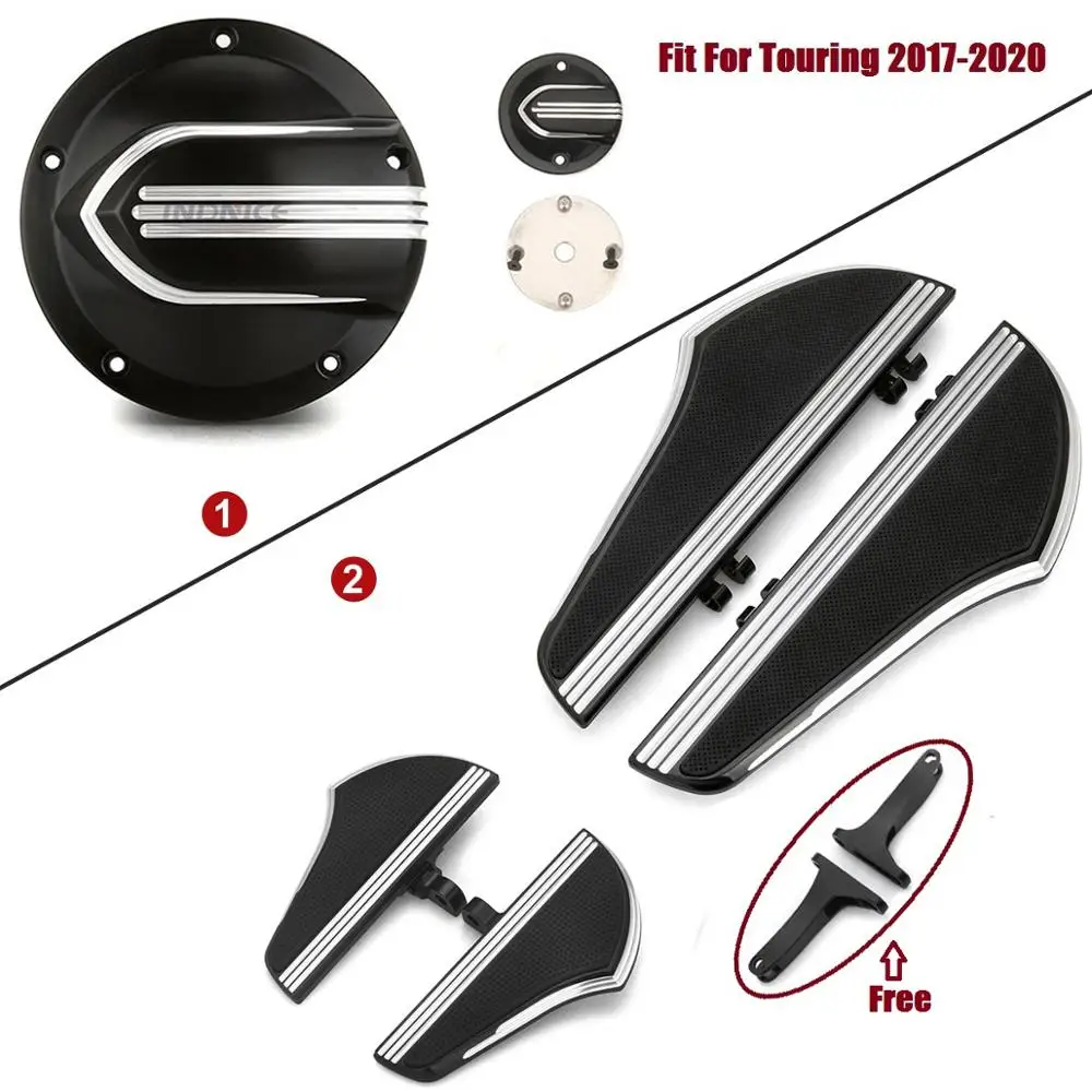 

For harley Derby timer cover CVO Limited FLHTKSE 2017-2019 Street Glide FLHX Black Defiance Rider Passenger Footboard Kit