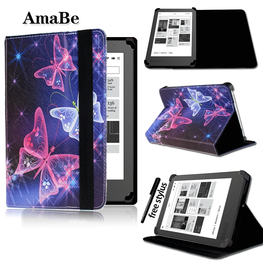 Кожаный чехол-подставка для планшета с защитой от пыли 6 "6 8" 7 8 "Kobo Aura Tablet +