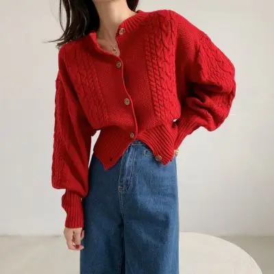 Winter Korean Style Women Cardigan Loose Puff Sleeve Vintage Sweater Womens Fashion Knit Sweater Women
Winter Korean Style Women Cardigan Loose Puff Sleeve Vintage Sweater Womens Fashion Knit Sweater Women