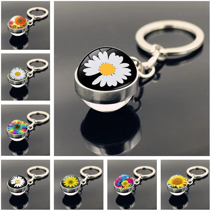 WG 1pc Sunflower Flower Cabochon Keychain Keyring Pendant Daisy Double-sided Glass Ball Key Chain Ornament Jewellry Accessories
WG 1pc Sunflower Flower Cabochon Keychain Keyring Pendant Daisy Double-sided Glass Ball Key Chain Ornament Jewellry Accessories