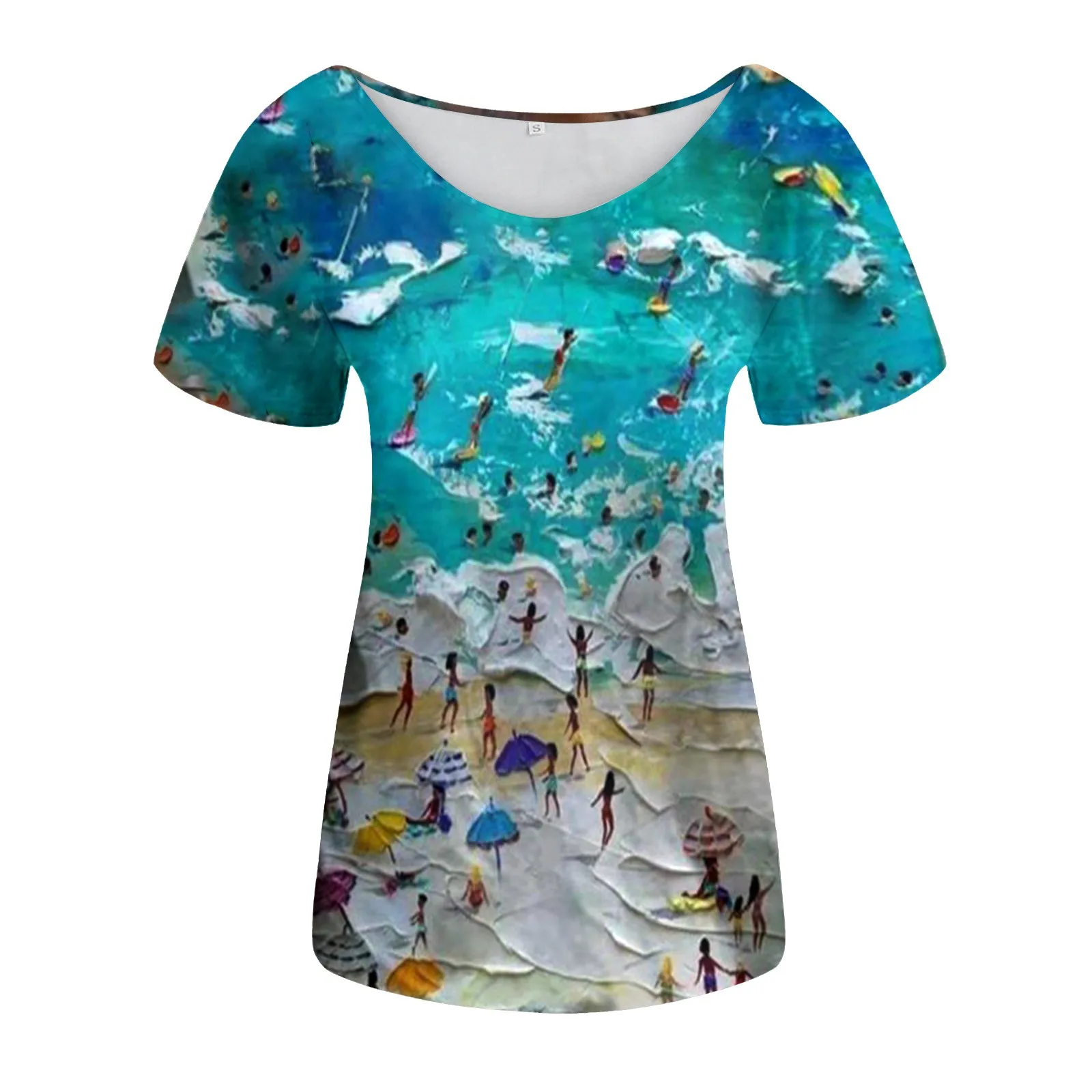 Summer Beach Print Shirt Plus Size Women Short Sleeve Printed V-neck Tops Tee Shirt Femme Harajuku Clothes Blusas Tops New
Summer Beach Print Shirt Plus Size Women Short Sleeve Printed V-neck Tops Tee Shirt Femme Harajuku Clothes Blusas Tops New