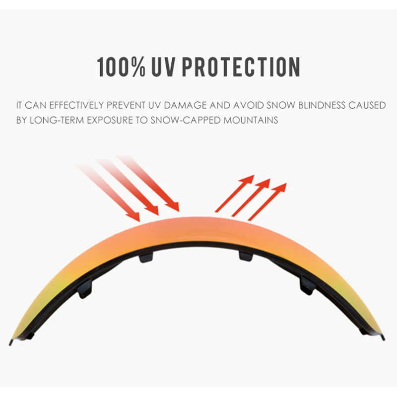 Зимние очки для сноуборда солнцезащитные с противотуманным покрытием защита UV400