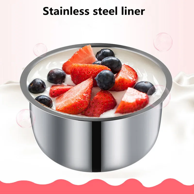 220V Household Electric multifunction Yogurt Maker Stainless Steel Liner Mini Automatic Yogurt Machine 1L Capacity Kitchen
220V Household Electric multifunction Yogurt Maker Stainless Steel Liner Mini Automatic Yogurt Machine 1L Capacity Kitchen