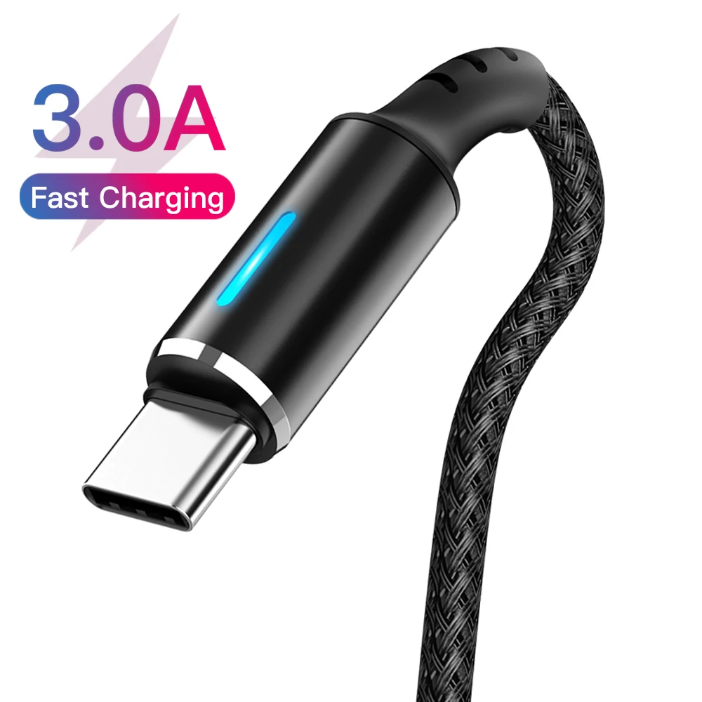 Кабель USB Type-C 0 25 м/1 2 м/2 м для Samsung A51 Huawei Xiaomi Дата Android мобильный телефон аксессуары