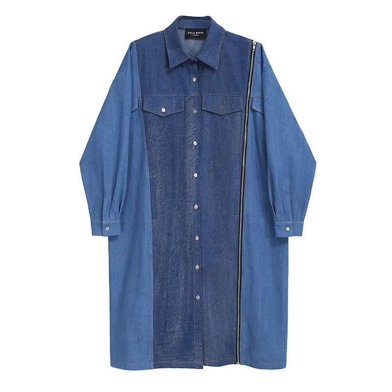 Spring New Women's Denim Dress Zip Fashion Loose Large Size Denim Dress Plus Size Clothing for Women Long Dress
Spring New Women's Denim Dress Zip Fashion Loose Large Size Denim Dress Plus Size Clothing for Women Long Dress