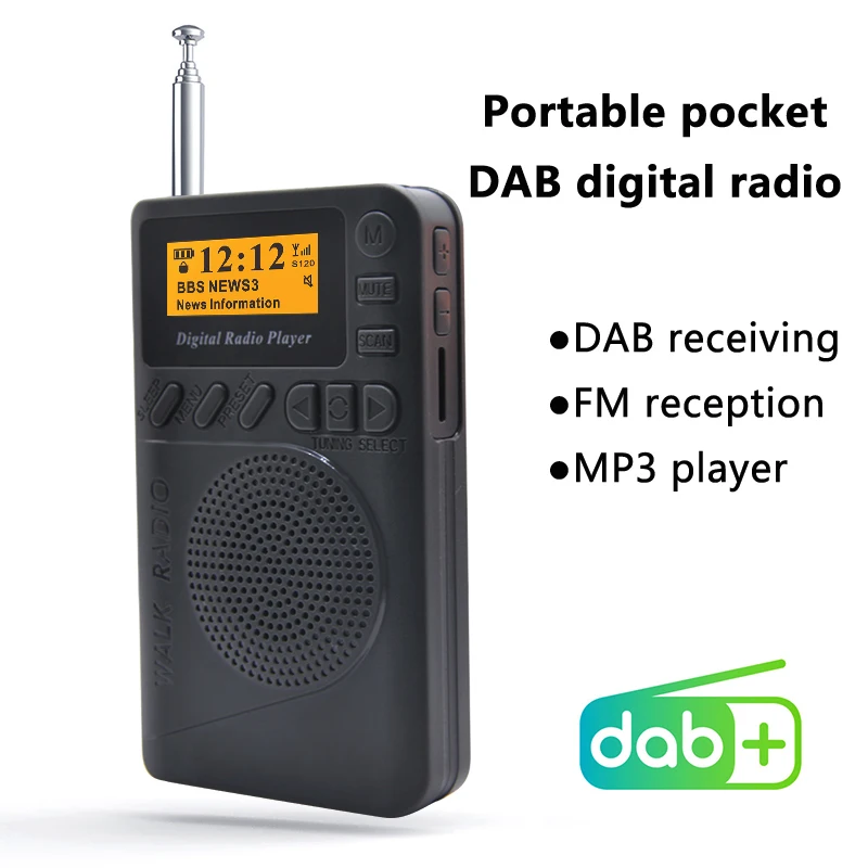 Цифровой DAB-радиоприемник портативный карманный FM-радиоприемник перезаряжаемый